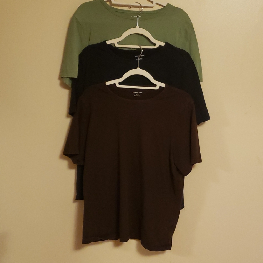 Lot of three Land's End Large 100% cotton t-shirts